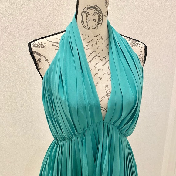Halston Heritage Pleated Halter Dress - Picture 5 of 16